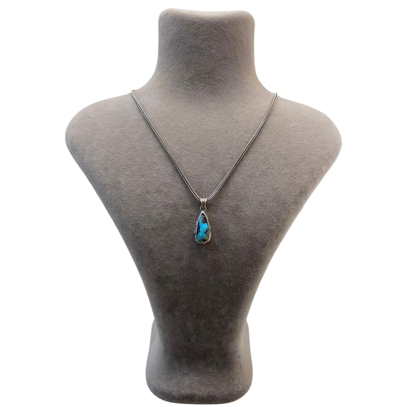 Turkuaz Taşlı Kolye No1